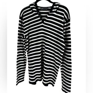 Vince blue and white hooded sweater size Medium